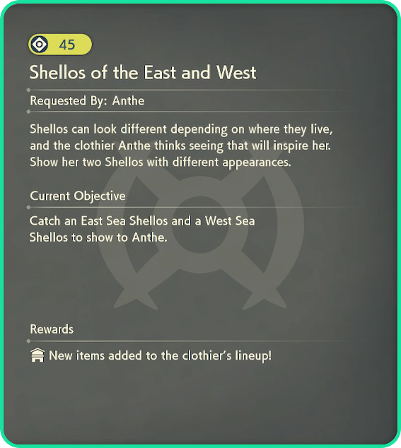 Shellos of the east and west request info